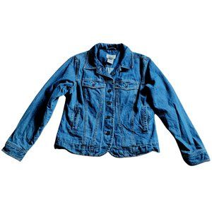 L.L. Bean Jean Jacket Button-Down Front Blue Lined Size Small (EUC)